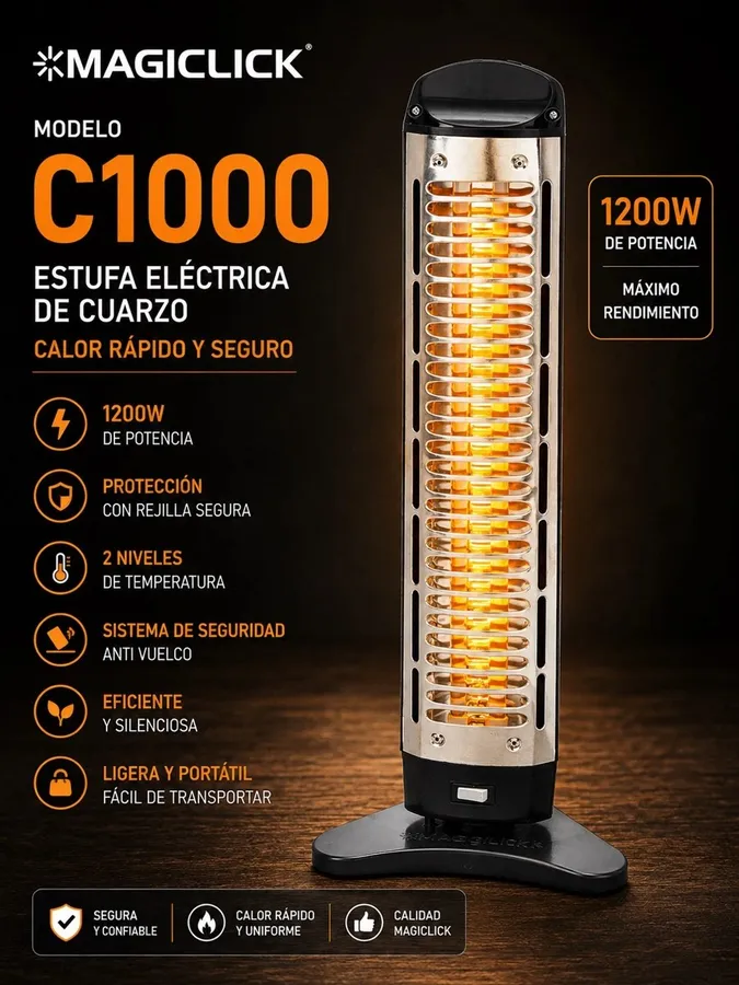 Estufa Electrica Magiclick DE Cuarzo 1200W