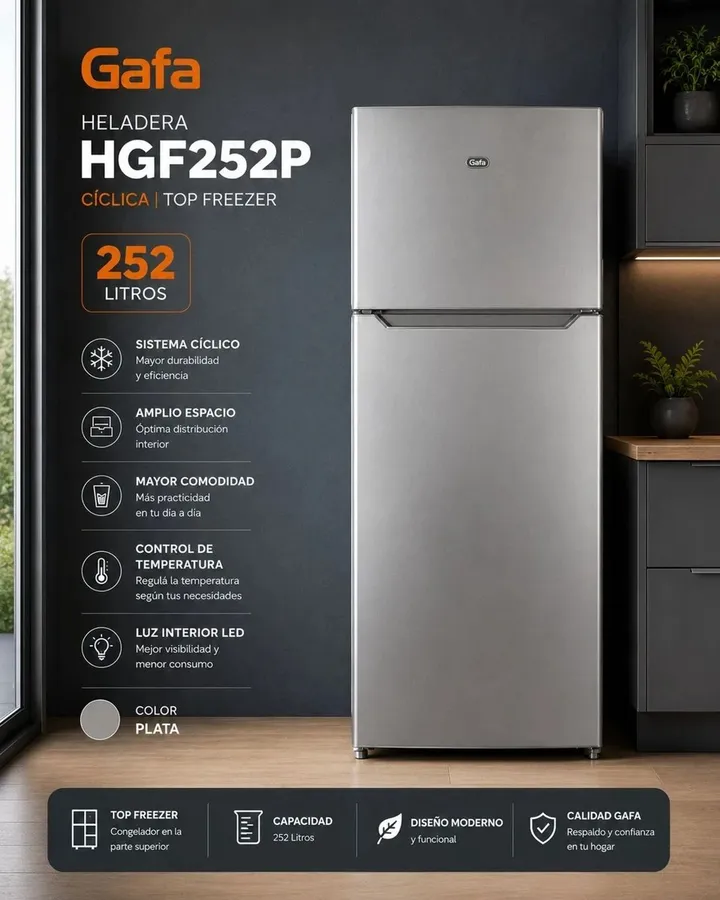 Heladera Gafa Cíclica 252 Litros Silver