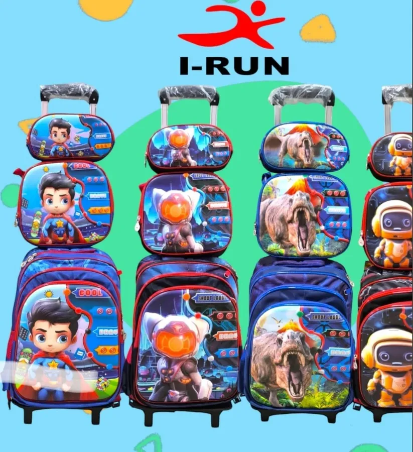 Mochila Para Niño C/Luces Y Carrito Desmontable