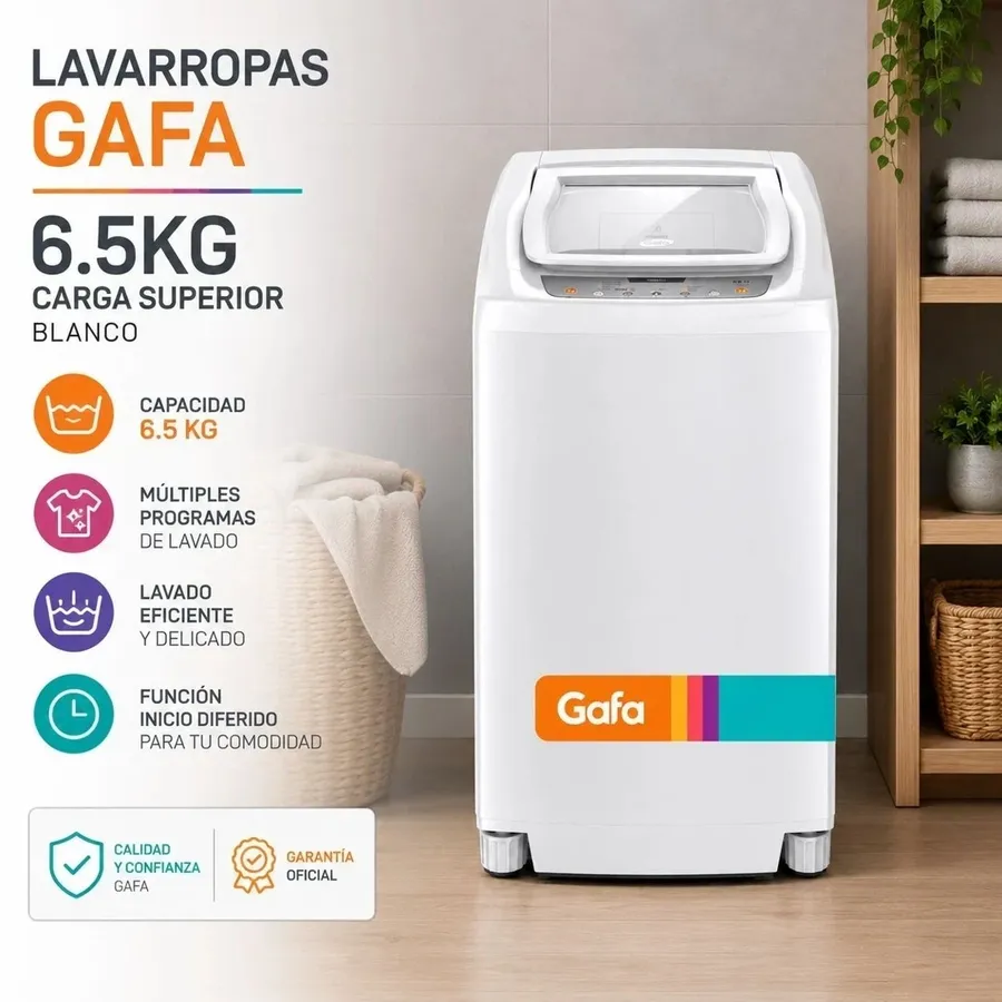 Lavarropas Gafa 6,5KG Digit FIT