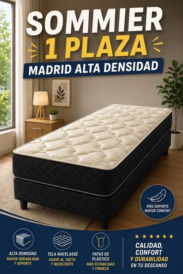 Sommier 1 Plaza Madrid Alta Densidad
