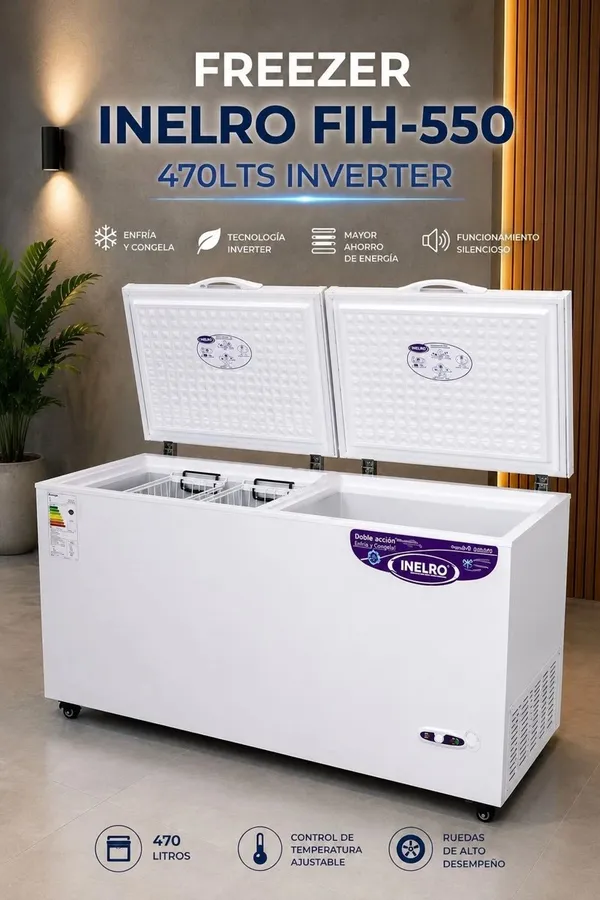 Freezer Inelro Fih-550A Blanco 470LTS Inverter