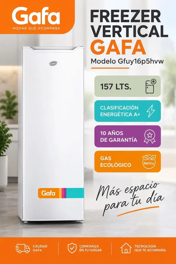 Freezer Vertical Gafa Blanco 157LTS
