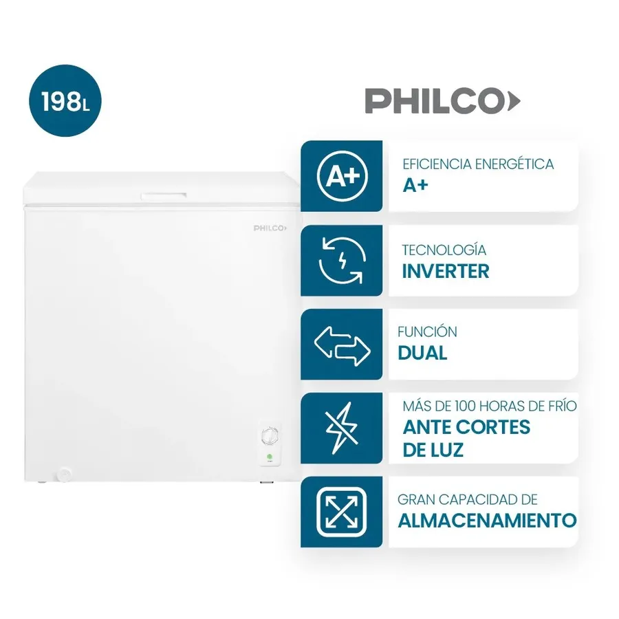 Freezer Horizontal Philco Inverter 200LTS Blanco