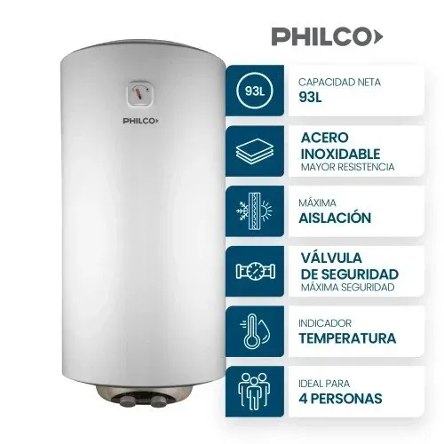 Termotanque Electrico Philco 93 LTS Carga Inferior ‼️Solo POR Pedidos ‼️